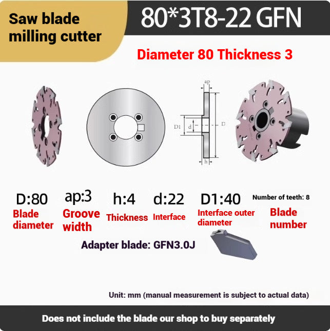1050-JP Saw Blade Router Bar T-slot Router Plate Ultra-thin Side Cutting Triple Edge Milling Cutter ISCAR GFN Series 2mm3mm Shandong Denso Pricision Tools Co.,Ltd.